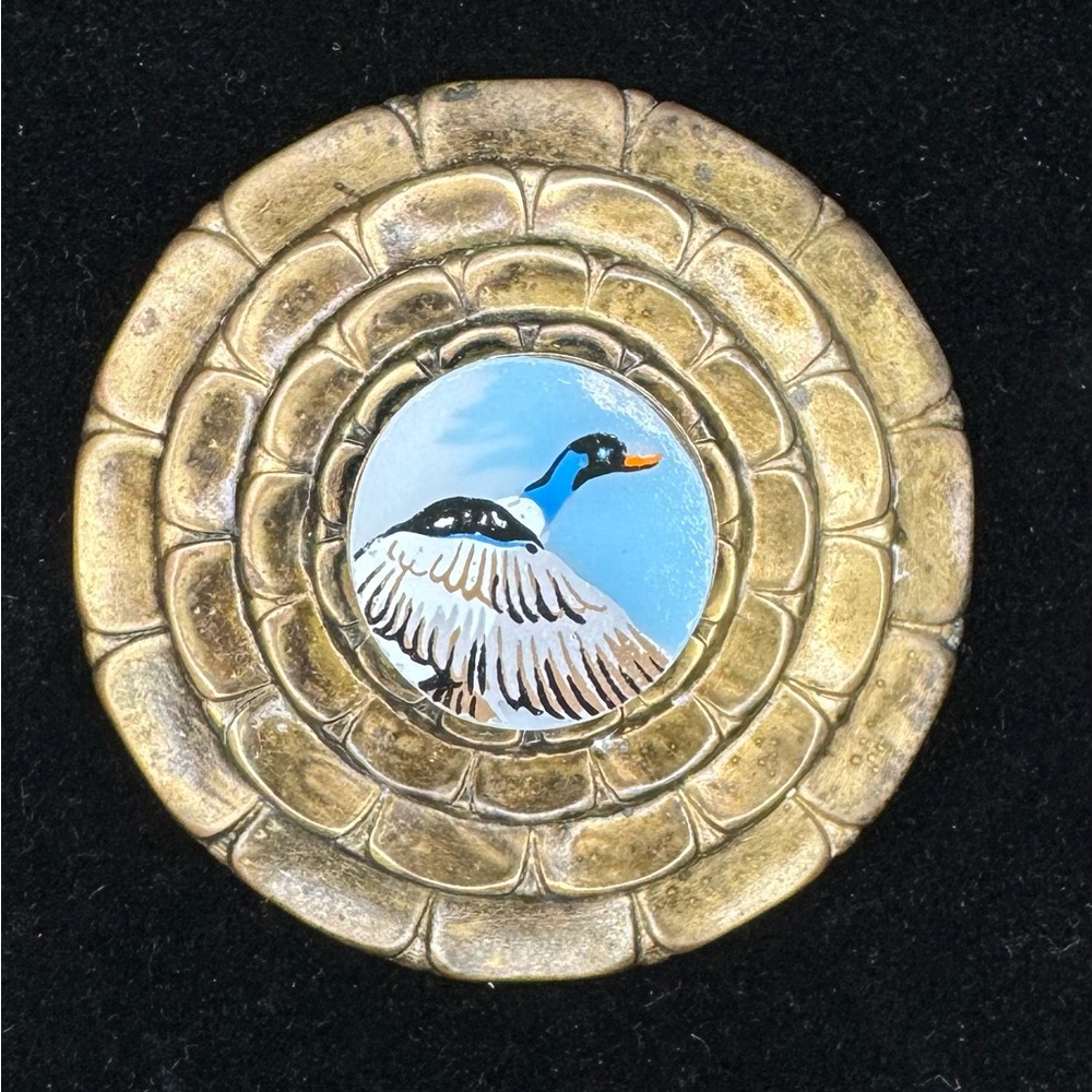 JAJ Pyrex Wildfowl broken China upcycled vintage brooch